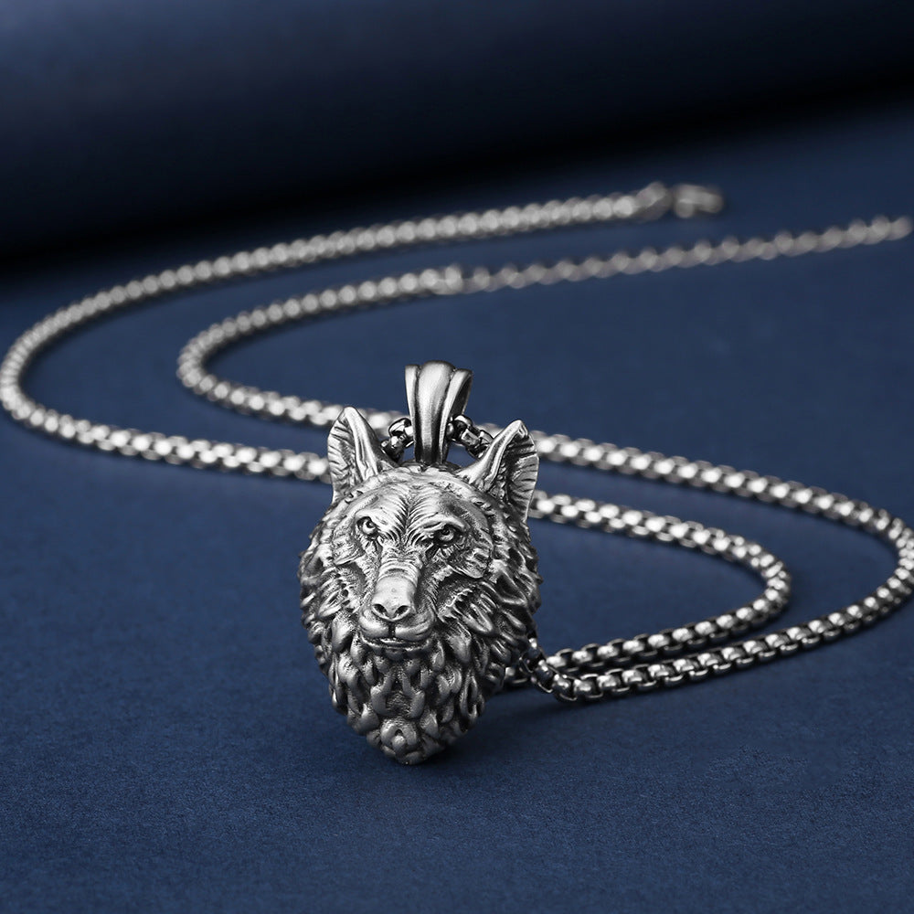 Men's Wolf Head Pendant Chain