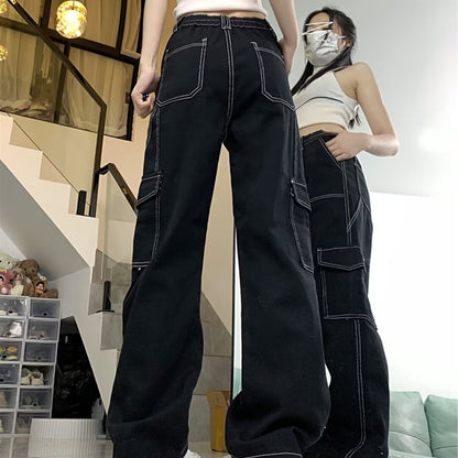 Women's Straight Loose Spring Wide-leg Jeans