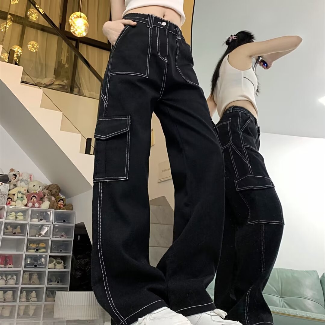 Women's Straight Loose Spring Wide-leg Jeans